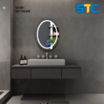 مرأية مقوسة تحتوي على أنارة + هيتر + بلوتوث