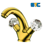 خلاط مغسلة قبضتين كرستال