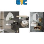 مغسلة بلايود - حوض سيراميك - مرأة تحتوي على LED